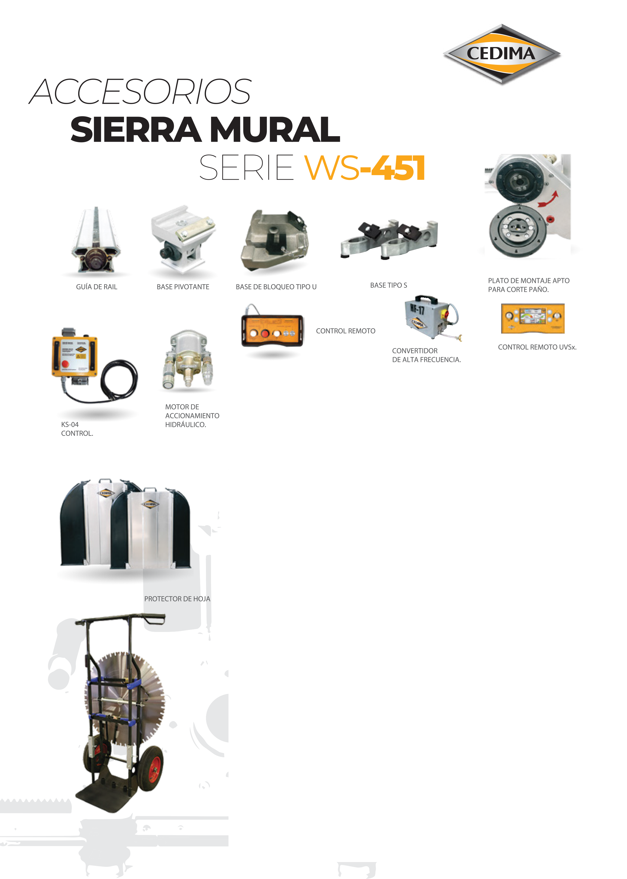 Sierra de pared Cedima WS451HH - Imagen 2