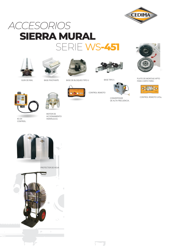 Sierra de pared Cedima WS451EH - Imagen 2
